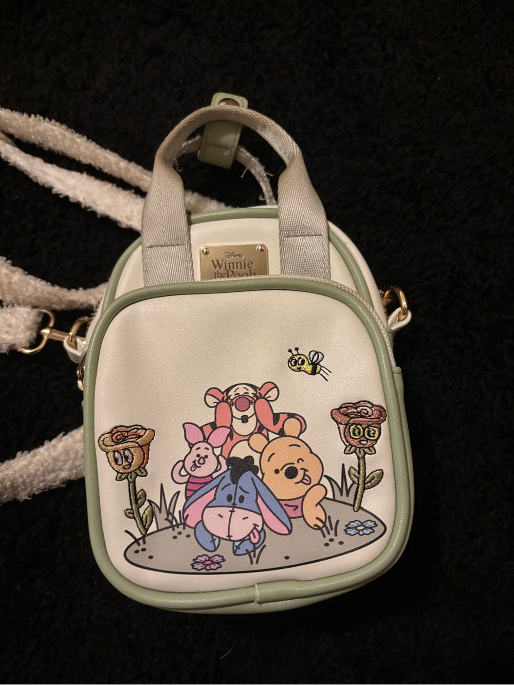 Disney Cream & Light Green Winnie the Pooh Character Mini Backpack
